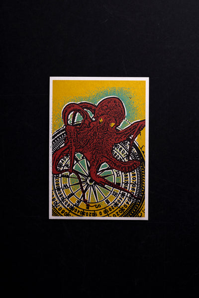 Octopus - postcard - originální pohlednice  Medium