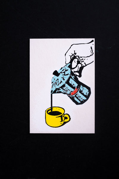 Coffee saves my life - postcard - originální pohlednice Medium
