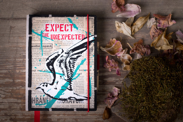 Expect the unexpected (seagull) - mini notebook originální zápisník