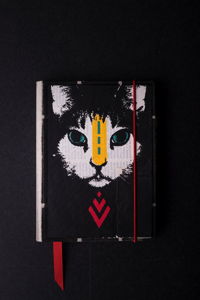 notebook originální zápisník deník streetart dekorace dárek handmade kočka cat