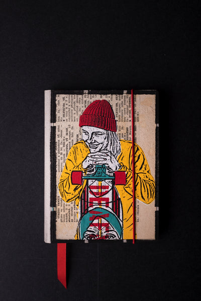 notebook originální zápisník deník streetart dekorace dárek handmade longboard