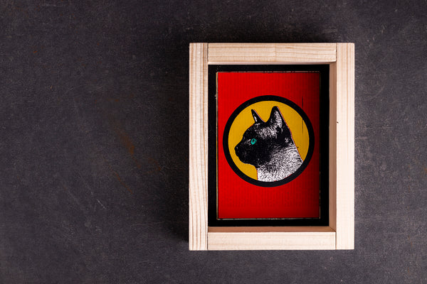 Circle Cat original print with frame S originální obrázek