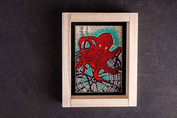Octopus original print with frame S originální obrázek