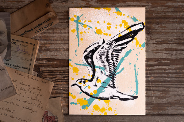 Seagull - postcard - originální pohlednice XL