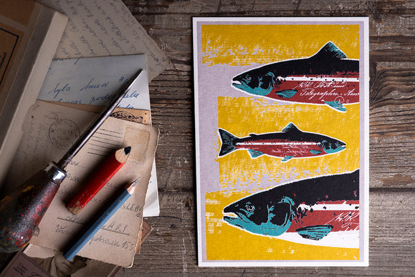 Salmon - postcard - originální pohlednice Medium