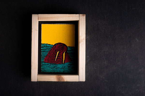 Walrus original print with frame S originální obrázek