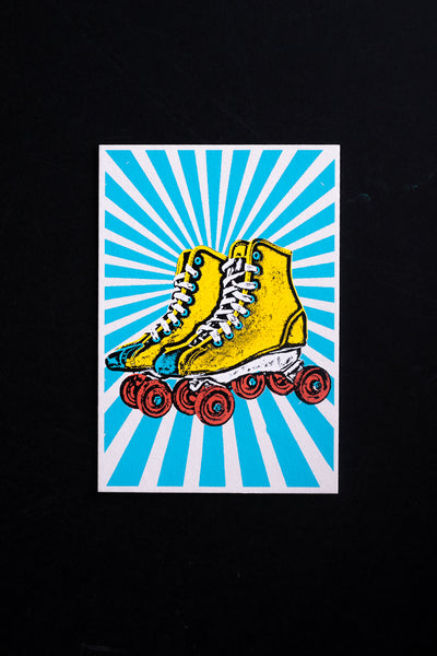 Roller skate - postcard - originální pohlednice