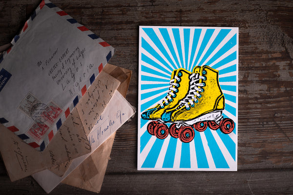 Roller skate - postcard - originální pohlednice
