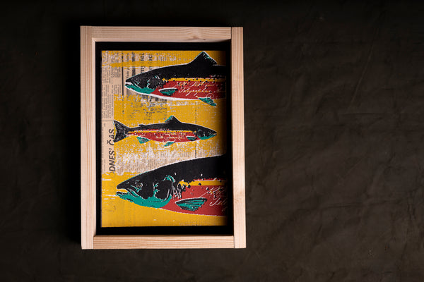 SALMON original print with frame XL originální obrázek