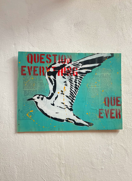 Seagull blue - originální sprejovaný obraz