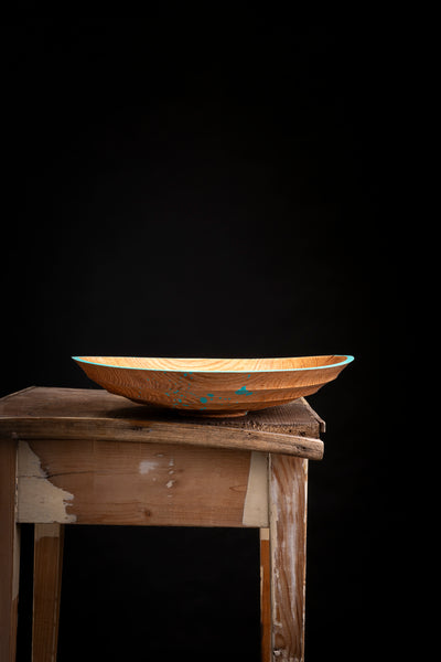 Reclaimed oak vessel "Chase," handcrafted in Prague from salvaged German oak
