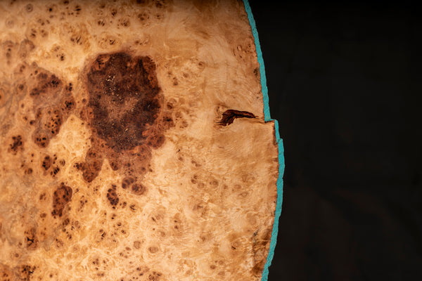 Natural edge maple burl vessel Evie, handcrafted in Prague from locally sourced wood.
