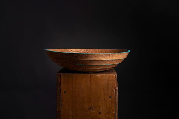 Front view of MATTEA handmade oak bowl