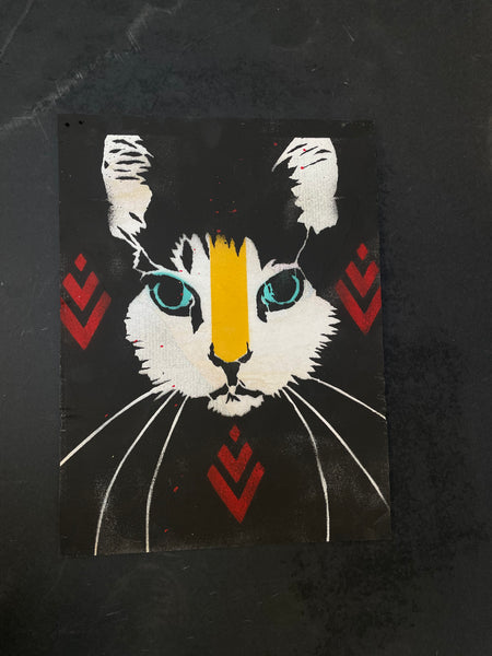 Cat - originální sprejovaný obraz