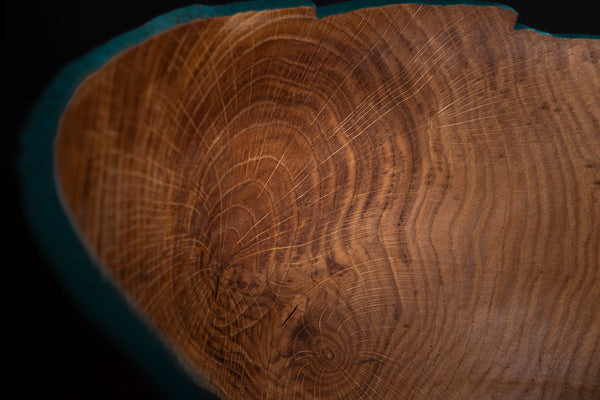 Chainsaw marks preserved on the rim