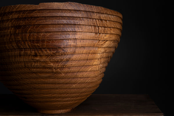 Side view of Rowan oak bowl