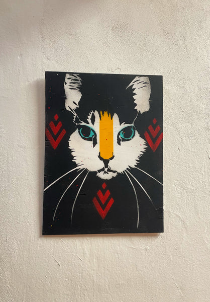 Cat - originální sprejovaný obraz