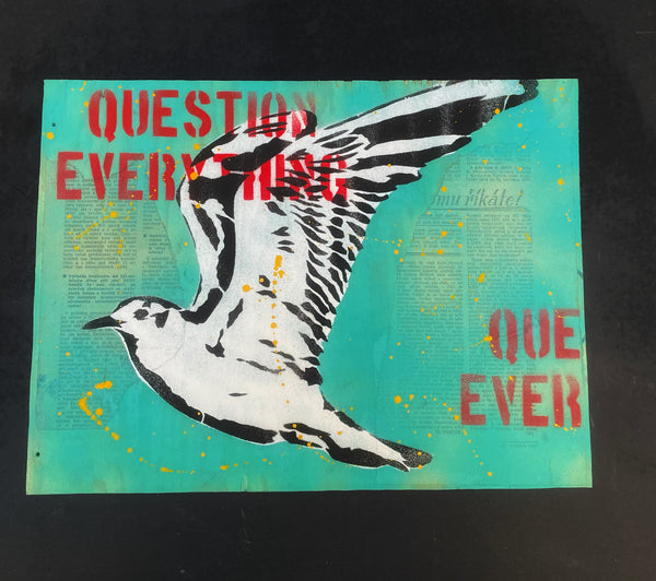 Seagull blue - originální sprejovaný obraz