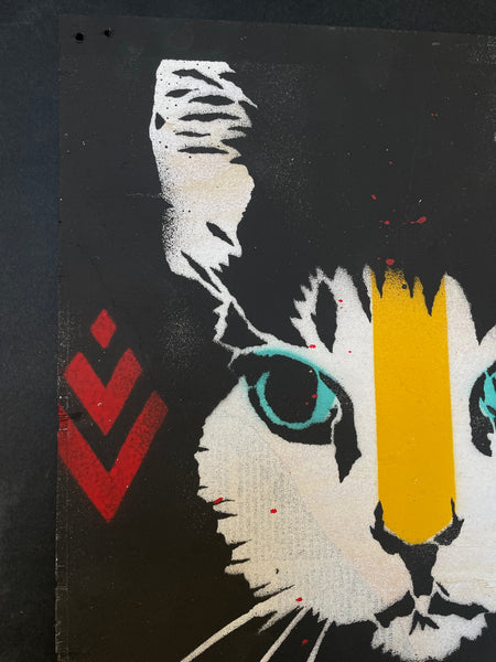 Cat - originální sprejovaný obraz