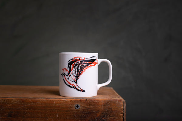 "Seagull" porcelain cup with HANDLE - S (kuba) originální hrnek