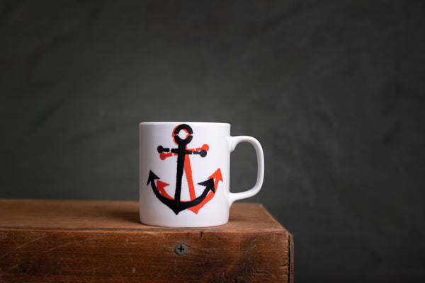 "Anchor" porcelain cup with HANDLE - S (kuba) originální hrnek