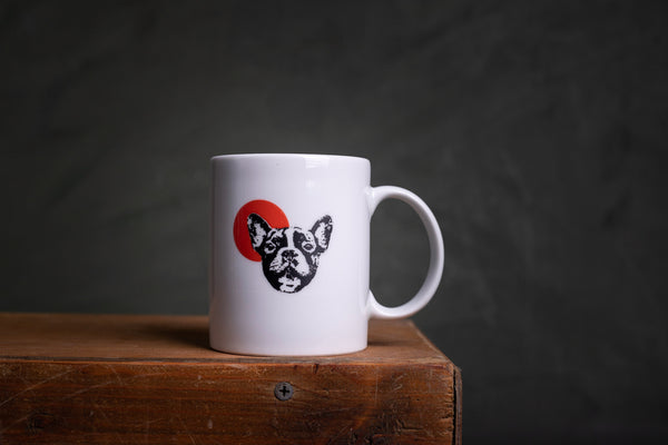 "Bulldog" porcelain cup with HANDLE - L (wh) originální hrnek