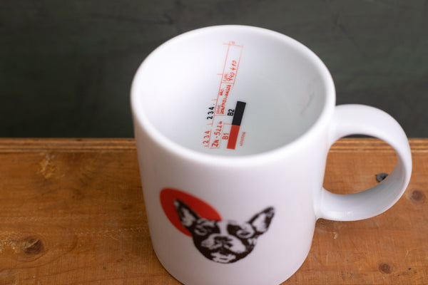 "Bulldog" porcelain cup with HANDLE - L (wh) originální hrnek