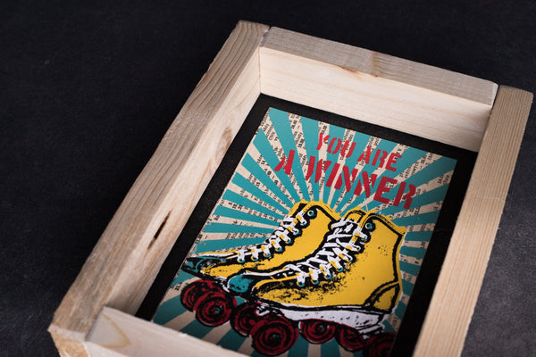 Roller skate original print with frame S originální obrázek