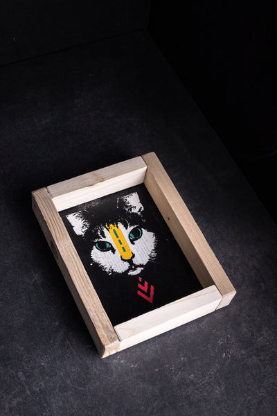 Cat original print with frame S / originální obrázek