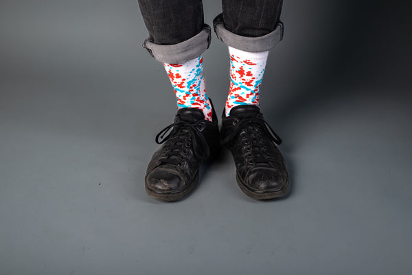 Medium notebook with socks - WHITE - originální zápisník a ponožky
