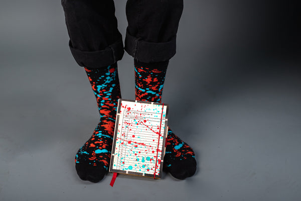 Medium notebook with socks - BLACK - originální zápisník a ponožky