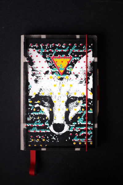 notebook originální zápisník deník streetart dekorace dárek handmade fox liška