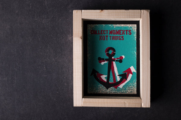 originální zápisník deník streetart dekorace dárek handmade kotva sailor rám obrázek