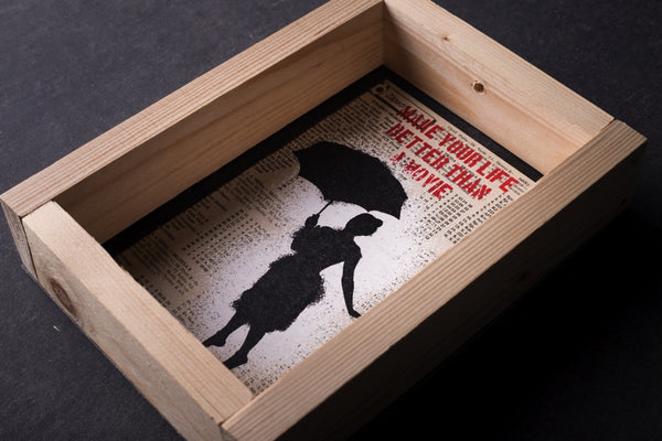 Flying umbrella - medium notebook with frame originální obrázek