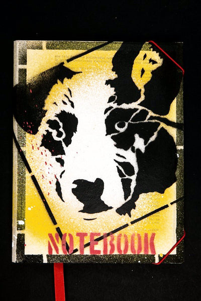 originální zápisník deník streetart dekorace dárek handmade dog pes